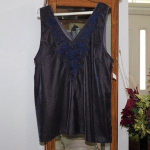 NWT  KYLA SEO by CAITE Graphite Gray Embroidered Deb Tank XL 16 18